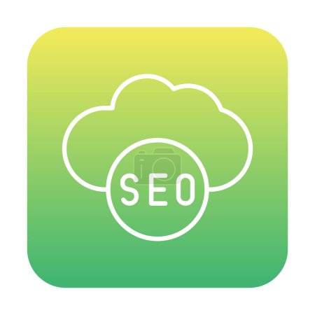 Illustration for Seo cloud icon, flat style, vector illustration - Royalty Free Image