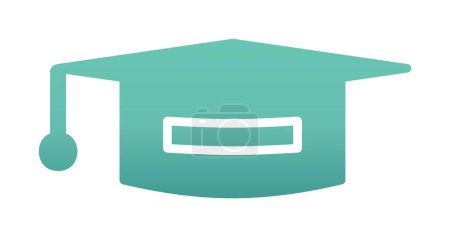 Illustration for Graduation hat icon, education icon. flat design style - Royalty Free Image