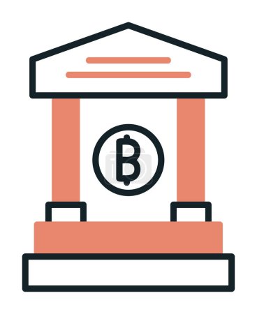 Illustration for Bank building isolated vector icon  design - Royalty Free Image