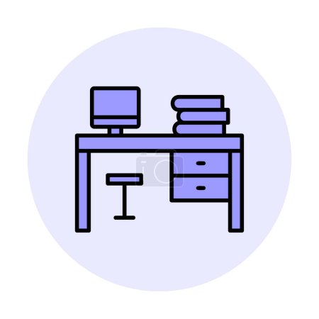 Illustration for Office desk icon, simple vector illustration - Royalty Free Image