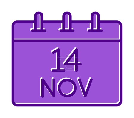 Weltdiabetestag. 14. November Datum im Kalender, Vektorillustration.