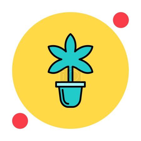 Téléchargez les illustrations : Simple icône de marijuana, illustration vectorielle - en licence libre de droit