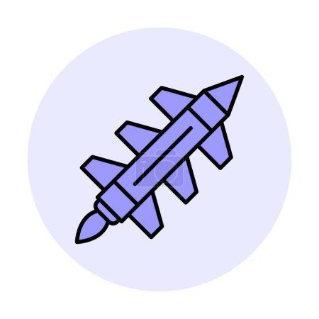 Téléchargez les illustrations : Illustration vectorielle de l'icône Web de fusée à missiles - en licence libre de droit