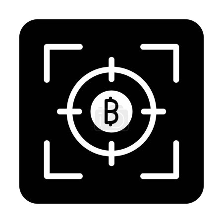 Ilustración de Bitcoin y objetivo. ilustración icono web - Imagen libre de derechos