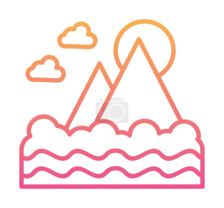 Téléchargez les illustrations : Icône Mont Fuji, illustration de vetor - en licence libre de droit