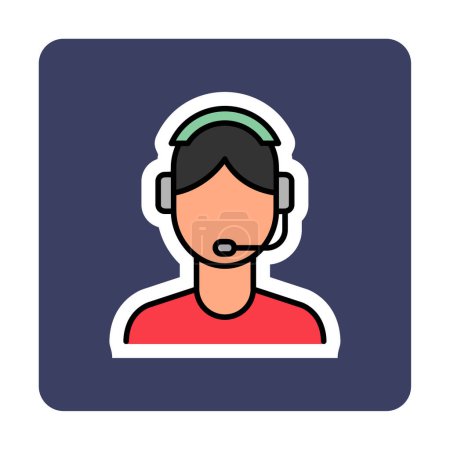 Illustration for Simple Customer Service Agent icon, vector illustration - Royalty Free Image