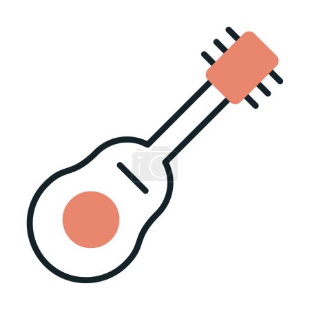 Ilustración de Diseño simple icono de guitarra plana vector ilustración - Imagen libre de derechos