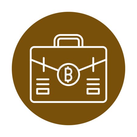 Ilustración de Maletín con bitcoin. icono web diseño simple - Imagen libre de derechos