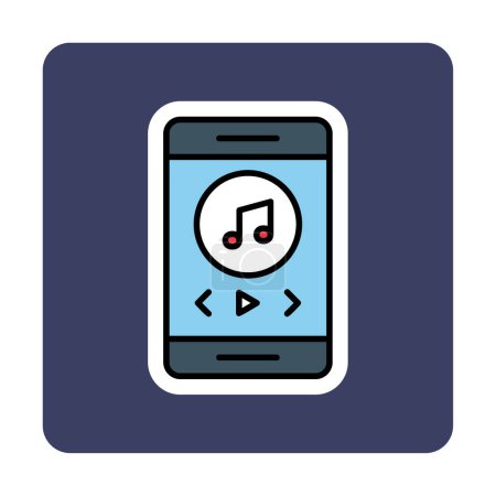 Illustration for Smartphone music player with music note icon vector illustration design - Royalty Free Image
