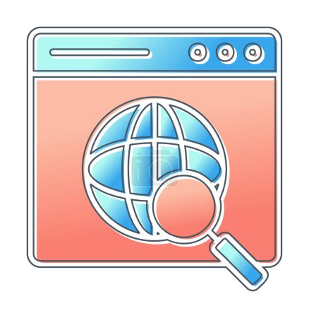 Ilustración de Icono del navegador web, ilustración vectorial diseño simple - Imagen libre de derechos