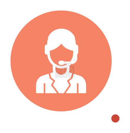 Ilustración de Simple icono de agente de servicio al cliente, ilustración de vectores - Imagen libre de derechos