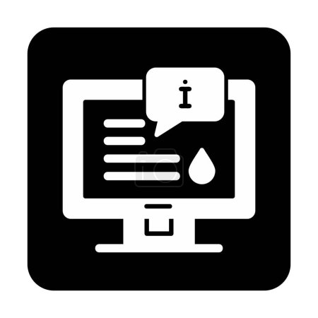 Ilustración de Pantalla del ordenador con ilustración vectorial de información, estilo de elemento icono - Imagen libre de derechos