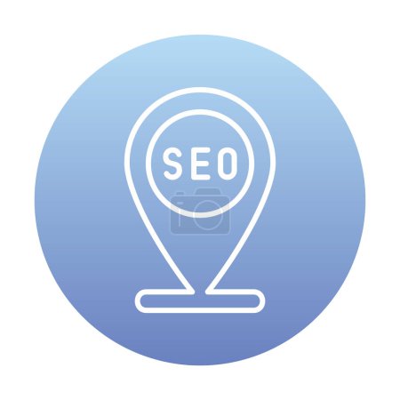 Illustration for Location pin icon with seo sign, vector illustration simple design - Royalty Free Image