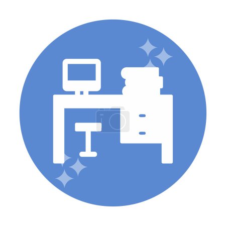 Ilustración de Icono de escritorio de oficina, ilustración vectorial simple - Imagen libre de derechos