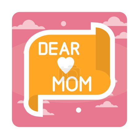 Illustration for Banner with dear mom text with heart - Royalty Free Image
