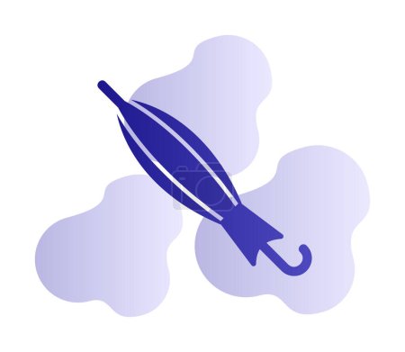 Téléchargez les illustrations : Icône web parapluie fermée, illustration vectorielle - en licence libre de droit