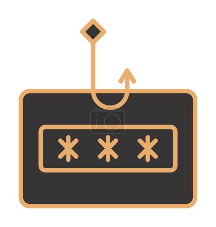 Ilustración de Línea de phishing plana simple icono vector ilustración - Imagen libre de derechos
