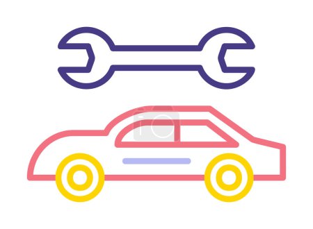 Ilustración de Servicio de coche icono vector ilustración - Imagen libre de derechos