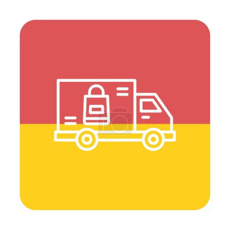Téléchargez les photos : Icône vectoriel camion de livraison illustration simple moderne - en image libre de droit