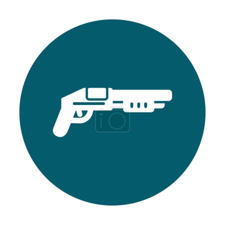 Téléchargez les illustrations : Icône plate fusil de chasse, illustration vectorielle - en licence libre de droit