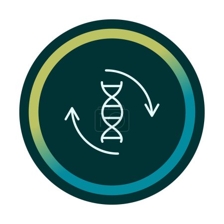 Téléchargez les illustrations : Molécule plate de l'icône de l'ADN illustration vectorielle - en licence libre de droit