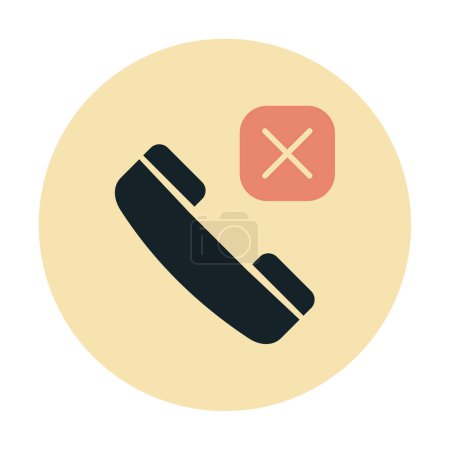 Ilustración de Vector ilustración del teléfono de llamada icono rechazado - Imagen libre de derechos