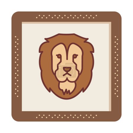 Illustration for Lion head flat icon, vector illustration - Royalty Free Image