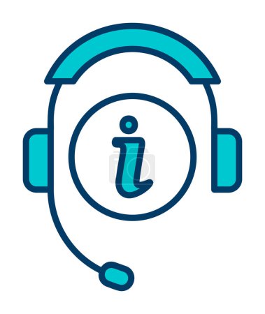 Illustration for Serves information and headset icon vector isolated - Royalty Free Image