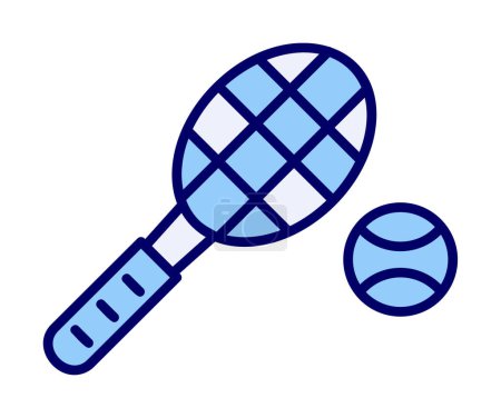 Illustration for Tennis ball and racket line style icon vector design - Royalty Free Image