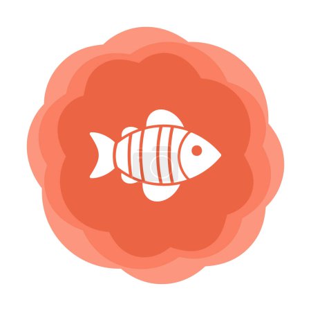 Téléchargez les illustrations : Du poisson. icône web illustration simple - en licence libre de droit