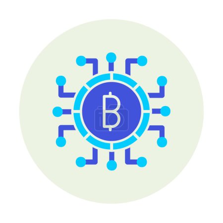 Téléchargez les illustrations : Icône argent numérique avec signe Bitcoin, illustration vectorielle - en licence libre de droit