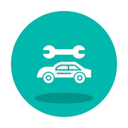 Téléchargez les illustrations : Illustration vectorielle d'icône de service de voiture plate - en licence libre de droit