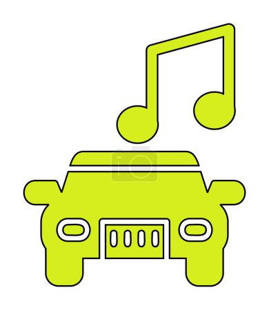 Téléchargez les illustrations : Icône de musique de voiture illustration vectorielle - en licence libre de droit