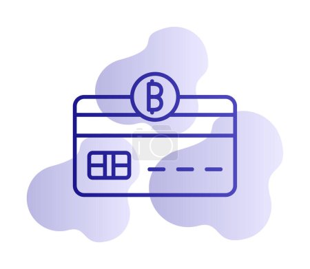 Illustration for Bitcoin wallet icon, credit card with bitcoin icon, vector illustration - Royalty Free Image