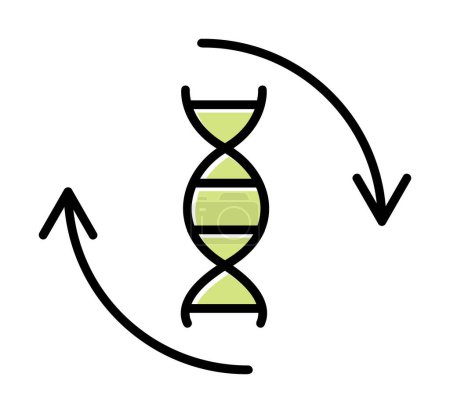 Ilustración de Molécula plana de icono de ADN ilustración vectorial - Imagen libre de derechos