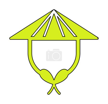 Illustration for Chinese Hat web icon, vector illustration - Royalty Free Image