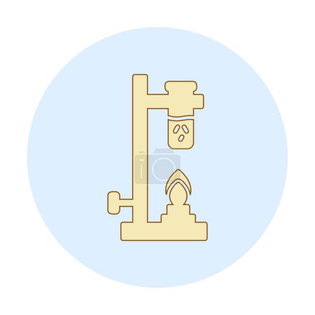 Illustration for Bunsen burner linear icon. Laboratory instrument. icon for web design - Royalty Free Image