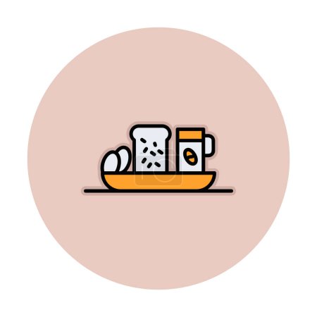 Illustration for Vector illustration of food flat icon - Royalty Free Image