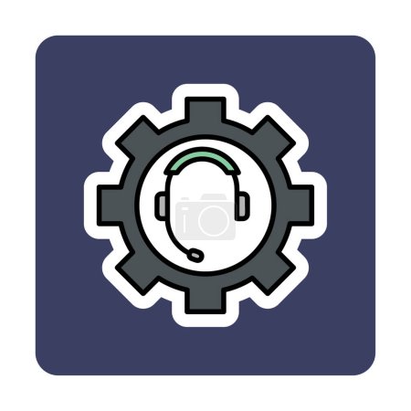 Illustration for Call Serves setting flat vector icon - Royalty Free Image