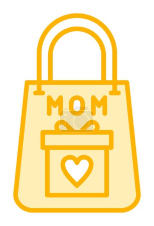 Illustration for Vector illustration of gift bag with heart - Royalty Free Image