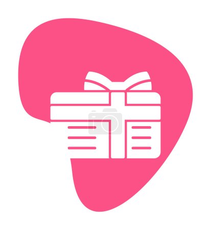 Illustration for Gift box with ribbon and bow flat icon, vector illustration - Royalty Free Image