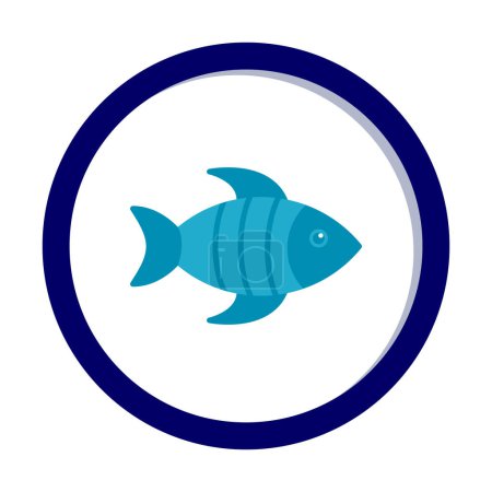 Ilustración de Icono de pescado simple. ilustración vectorial. - Imagen libre de derechos