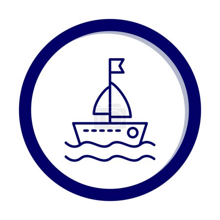 Illustration for Simple  sailboat  icon isolated .  vector illustration - Royalty Free Image