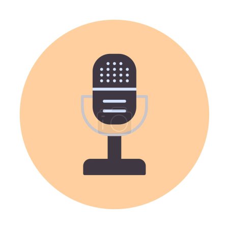 Illustration for Microphone flat icon. microphone logo, vector illustration. - Royalty Free Image