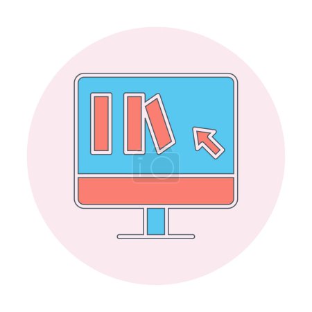 Téléchargez les illustrations : Simple icône d'achat de livre en ligne, illustration vectorielle - en licence libre de droit