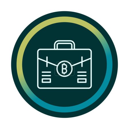 Illustration for Briefcase with bitcoin. web icon simple design - Royalty Free Image