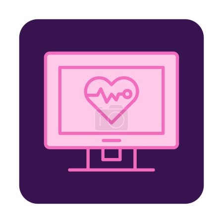 Illustration for Monitor screen with cardiogram vector illustration - Royalty Free Image