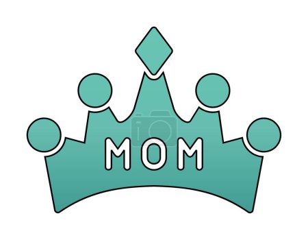 Ilustración de Madre icono de la corona, vector de ilustración - Imagen libre de derechos