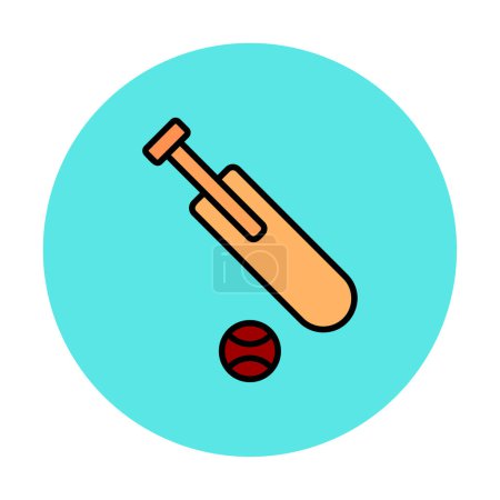 Téléchargez les illustrations : Simple icône de cricket contour vectoriel Illustration de conception. - en licence libre de droit