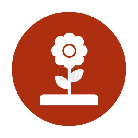 Ilustración de Simple icono de vector de flor plana. diseño - Imagen libre de derechos